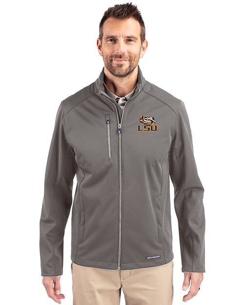 LSU Tigers Cutter & Buck Evoke Softshell Recycled Full Zip Mens Jacket EG_PRO_HG 