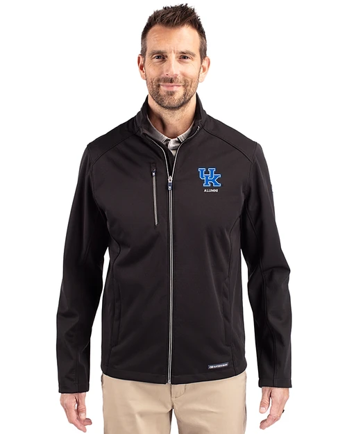 Kentucky Wildcats Alumni Cutter & Buck Evoke Recycled Honeycomb Fleece Mens Full Zip Jacket Black Front