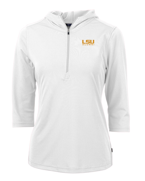 LSU Tigers Alumni Cutter & Buck Virtue Eco Pique Recycled Half Zip Pullover Womens Hoodie WH_MANN_HG 1