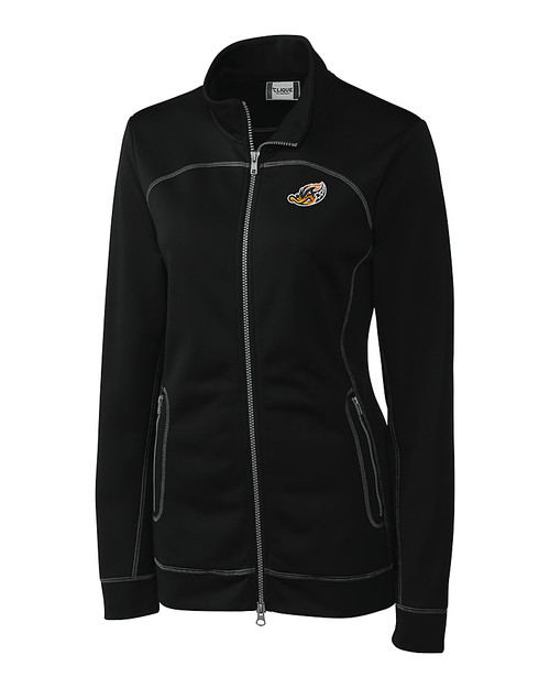 Akron RubberDucks Clique Helsa Performance Womens Full Zip Knit Jacket Black Mannequin
