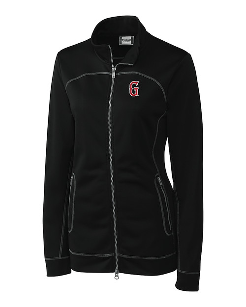 Greenville Drive Clique Helsa Performance Womens Full Zip Knit Jacket Black Mannequin