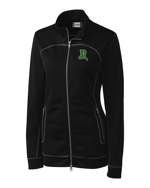 Dayton Dragons Clique Helsa Performance Womens Full Zip Knit Jacket Black Mannequin