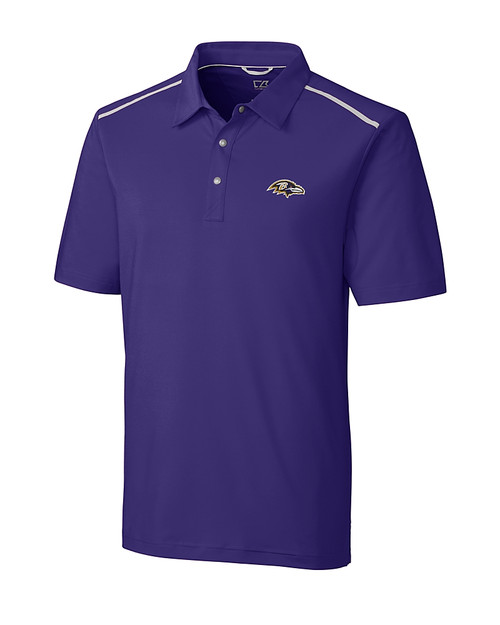 Baltimore Ravens Cutter & Buck Mens Fusion Polo College Purple Mannequin