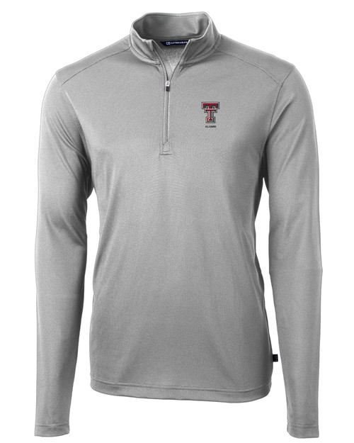 Texas Tech Red Raiders Alumni Cutter & Buck Virtue Eco Pique Recycled Quarter Zip Mens Big & Tall Pullover POL_MANN_HG 1