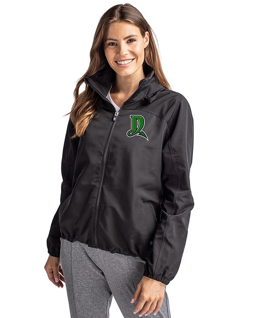 Dayton Dragons Cutter & Buck Charter Eco Recycled Womens Full-Zip Jacket Black Front