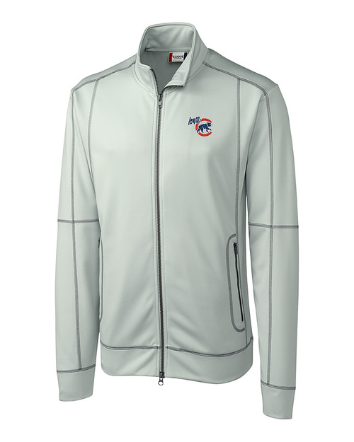 Iowa Cubs Clique Helsa Performance Mens Full Zip Knit Jacket Light Grey Mannequin