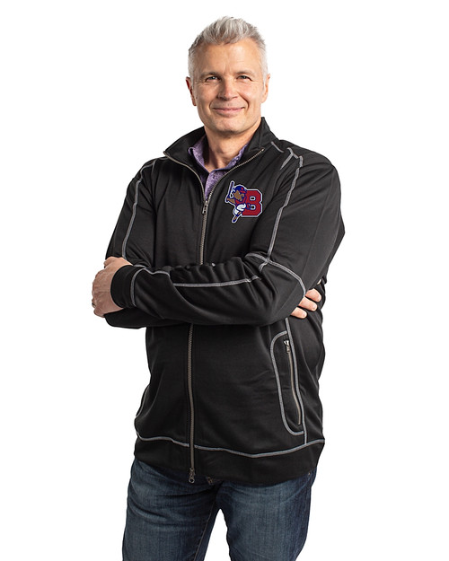 Buffalo Bisons Clique Helsa Performance Mens Full Zip Knit Jacket Black Front