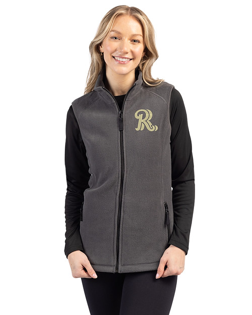 Frisco RoughRiders Clique Summit Performance Fleece Full Zip Womens Vest Charcoal Front