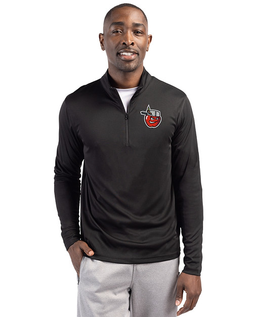 Fort Wayne TinCaps Clique Spin Eco Performance Half Zip Mens Pullover Black Front