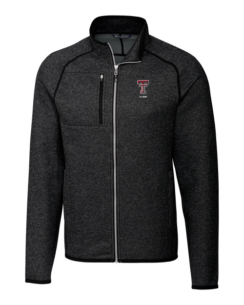 Texas Tech Red Raiders Alumni Cutter & Buck Mainsail Sweater-Knit Mens Big and Tall Full Zip Jacket CCH_MANN_HG 1