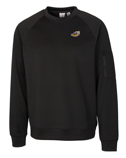 Akron RubberDucks Clique Lift Solution-dyed Performance Unisex Crewneck Sweatshirt Black Mannequin