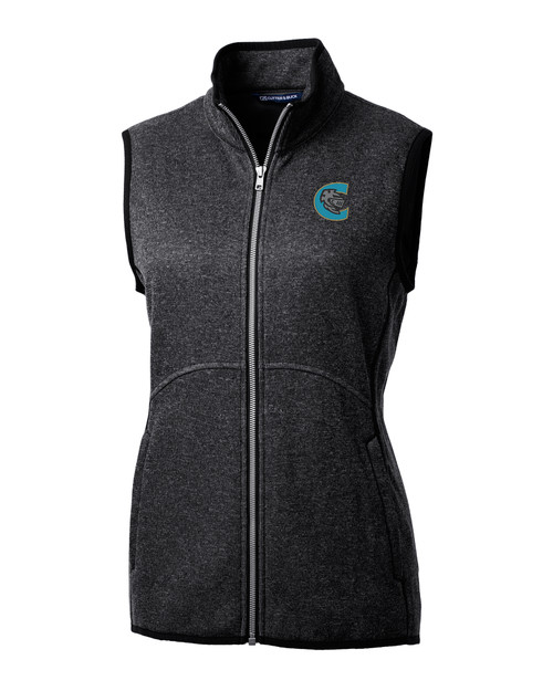 Charlotte Knights Cutter & Buck Mainsail Sweater Knit Womens Full Zip Vest CRH_MANN_HG 1