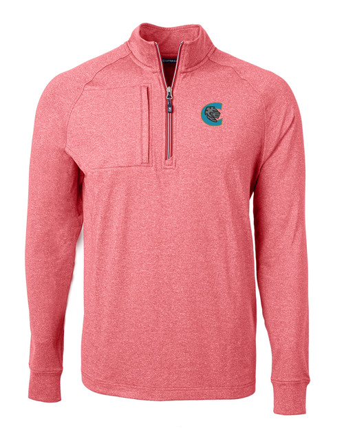 Charlotte Knights Cutter & Buck Adapt Eco Knit Heather Mens Big & Tall Quarter Zip Pullover CRH_MANN_HG 1
