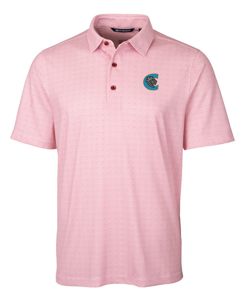 Charlotte Knights Cutter & Buck Pike Double Dot Print Stretch Mens Big and Tall Polo CDR_MANN_HG 1
