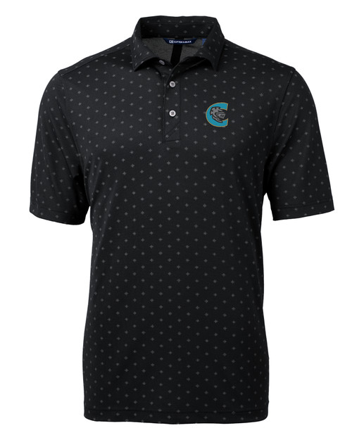 Charlotte Knights Cutter & Buck Virtue Eco Pique Tile Print Recycled Mens Big & Tall Polo WH_MANN_HG 1
