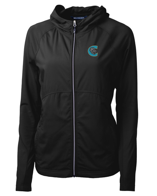 Charlotte Knights Cutter & Buck Adapt Eco Knit Hybrid Recycled Womens Full Zip Jacket BL_MANN_HG 1