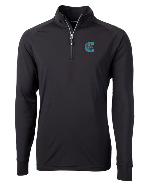 Charlotte Knights Cutter & Buck Adapt Eco Knit Stretch Recycled Mens Big and Tall Quarter Zip Pullover BL_MANN_HG 1