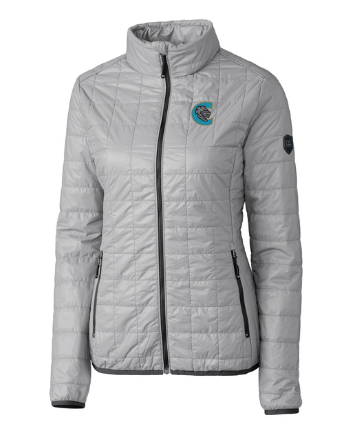 Charlotte Knights Cutter & Buck Rainier PrimaLoft®  Womens Eco Insulated Full Zip Puffer Jacket POL_MANN_HG 1