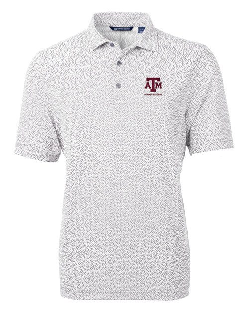 Texas A&M Aggies Alumni Cutter & Buck Virtue Eco Pique Botanical Print Recycled Mens Polo POL_MANN_HG 1