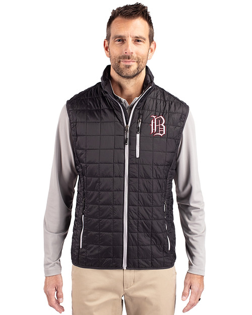 Birmingham Barons Cutter & Buck Rainier PrimaLoft® Mens Eco Insulated Full Zip Puffer Vest Black Front