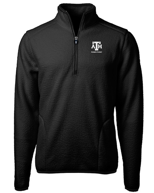 Texas A&M Aggies Alumni Cutter & Buck Cascade Eco Fleece Mens Quarter Zip Jacket BL_MANN_HG 