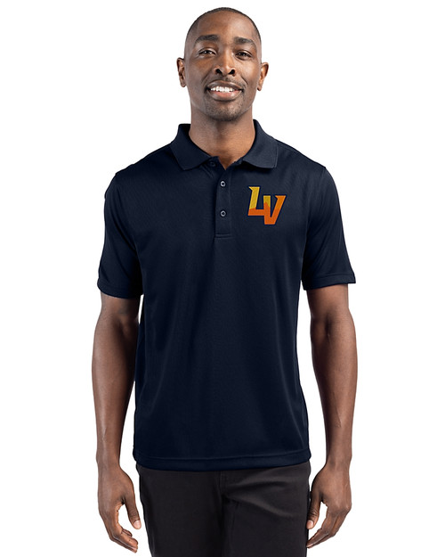 Las Vegas Aviators Clique Ice Pique Mens Short Sleeve Tech Polo Dark Navy Front