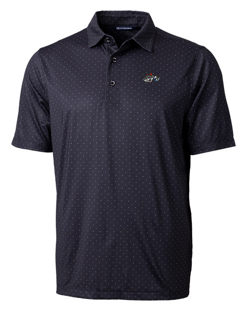 Rocket City Trash Pandas Cutter & Buck Pike Double Dot Print Stretch Mens Polo BL_MANN_HG 1