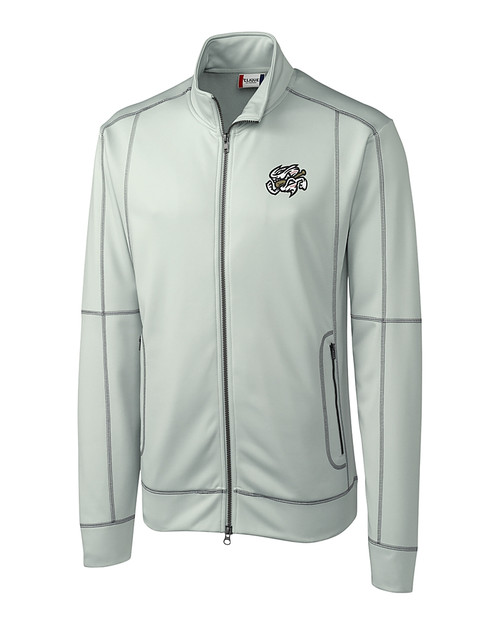 Omaha Storm Chasers Clique Helsa Performance Mens Full Zip Knit Jacket Light Grey Mannequin