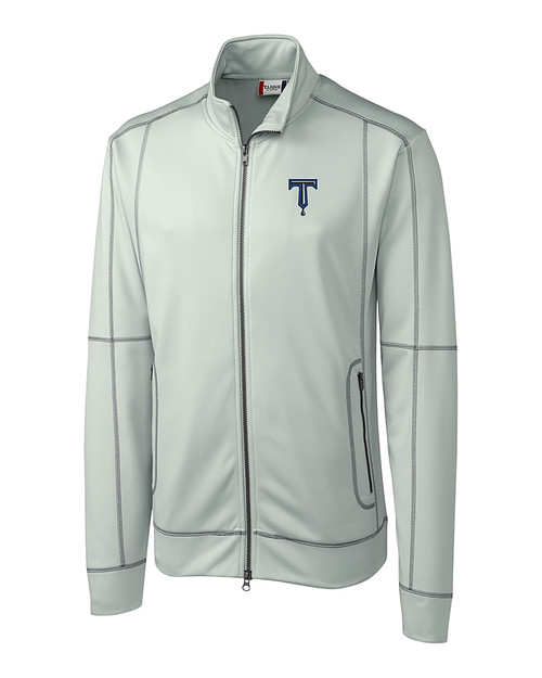 Tulsa Drillers Clique Helsa Performance Knit Mens Full Zip Light Grey Mannequin