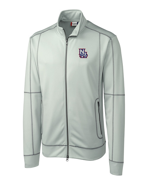 New Hampshire Fisher Cats Clique Helsa Performance Mens Full Zip Knit Jacket Light Grey Mannequin
