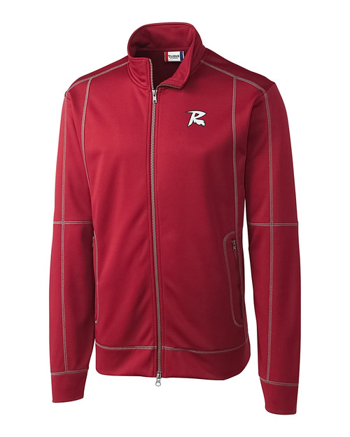 Richmond Flying Squirrels Clique Helsa Performance Mens Full Zip Knit Jacket Darkest Red Mannequin