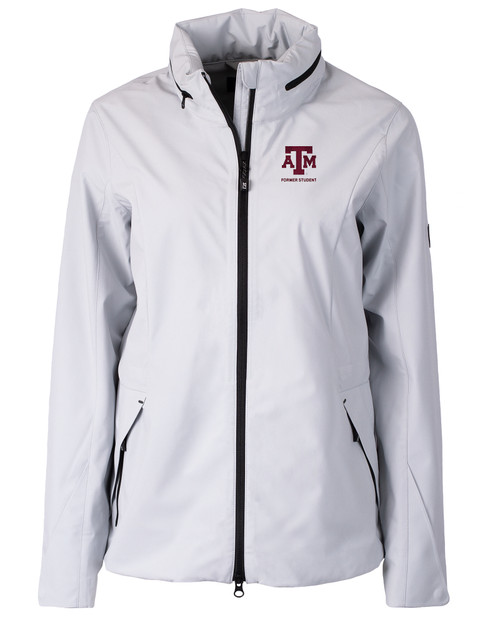 Texas A&M Aggies Alumni Cutter & Buck Vapor Water Repellent Stretch Womens Full Zip Rain Jacket CNC_MANN_HG 1