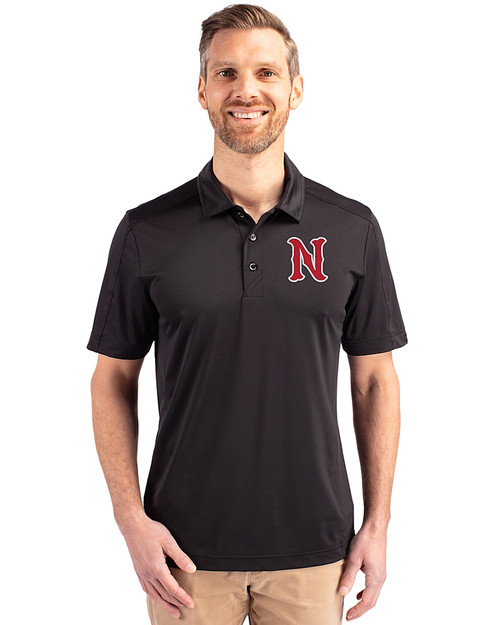 Nashville Sounds Cutter & Buck Prospect Eco Textured Stretch Recycled Mens Big & Tall Polo Black Front