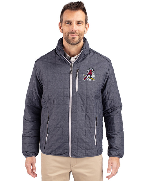 Springfield Cardinals Cutter & Buck Rainier PrimaLoft®  Mens Big and Tall Eco Insulated Puffer Jacket Anthracite Melange Front