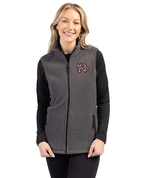 Norfolk Tides Clique Summit Performance Fleece Full Zip Womens Vest Charcoal Front