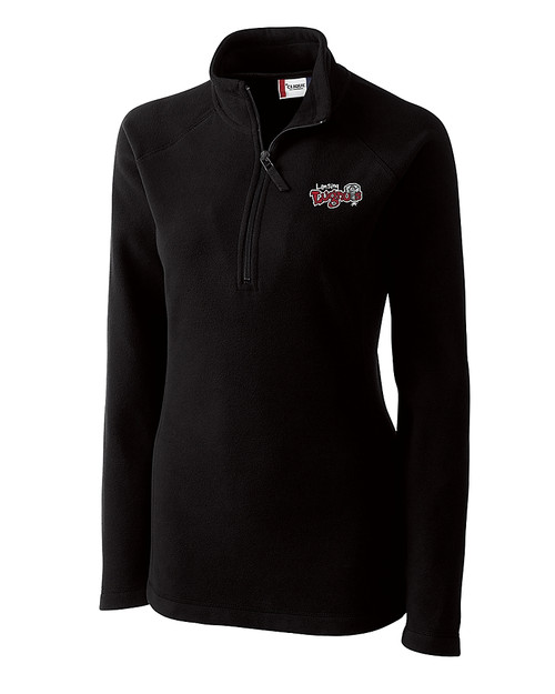 Lansing Lugnuts Clique Summit Performance Fleece Half Zip Womens Pullover Jacket Black Mannequin