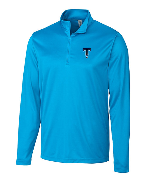 Tulsa Drillers Clique Spin Eco Performance Half Zip Mens Pullover Ocean Blue Mannequin