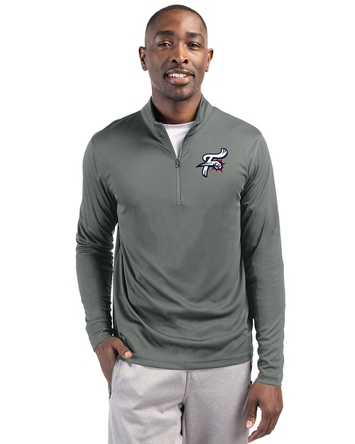 Reading Fightin Phils Clique Spin Eco Performance Half Zip Mens Pullover Pistol Front