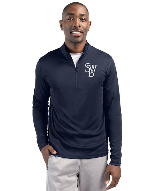 Scranton/Wilkes-Barre RailRiders Clique Spin Eco Performance Half Zip Mens Pullover Dark Navy Front