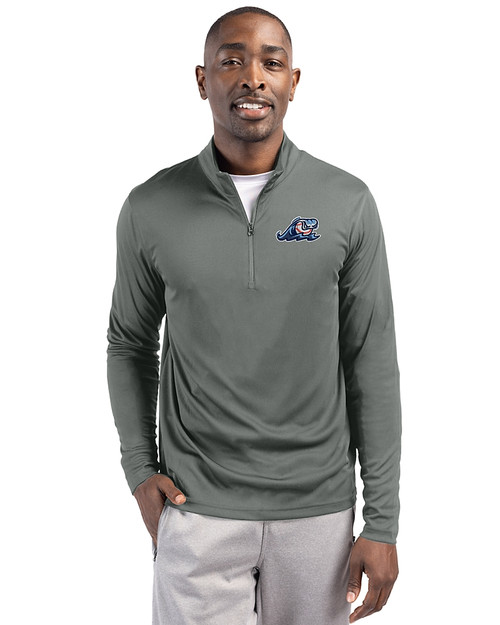 West Michigan Whitecaps Clique Spin Eco Performance Half Zip Mens Pullover Pistol Front