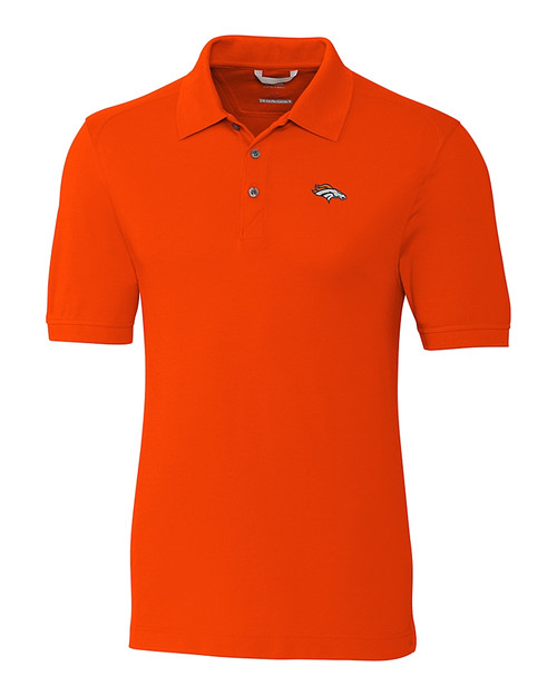 Denver Broncos Cutter & Buck Advantage Eco Tri-Blend Pique Mens Polo College Orange Mannequin