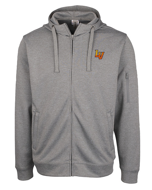 Las Vegas Aviators Clique Lift Eco Performance Full Zip Unisex Hoodie Sweatshirt Grey Melange Mannequin