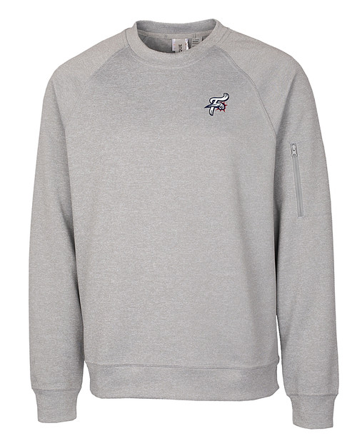 Reading Fightin Phils Clique Lift Eco Performance Unisex Crewneck Sweatshirt Grey Melange Mannequin