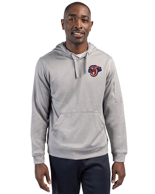 Jacksonville Jumbo Shrimp Clique Lift Eco Performance Unisex Pullover Hoodie Sweatshirt Grey Melange Front