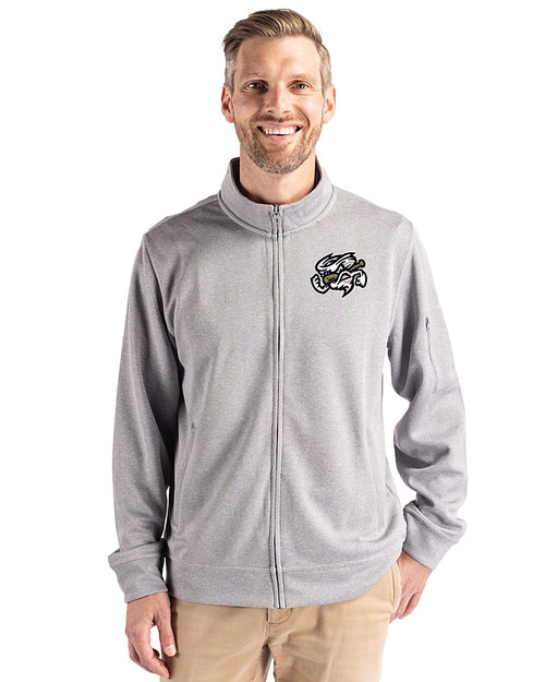Omaha Storm Chasers Clique Lift Eco Performance Full Zip Unisex Jacket Grey Melange Front