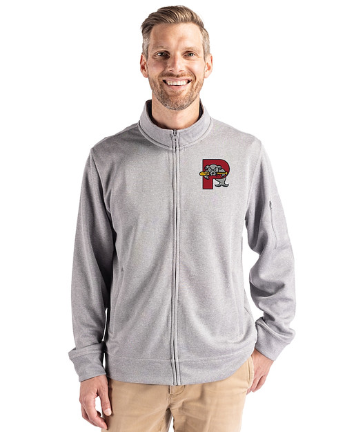 Portland Sea Dogs Clique Lift Eco Performance Full Zip Unisex Jacket Grey Melange Front