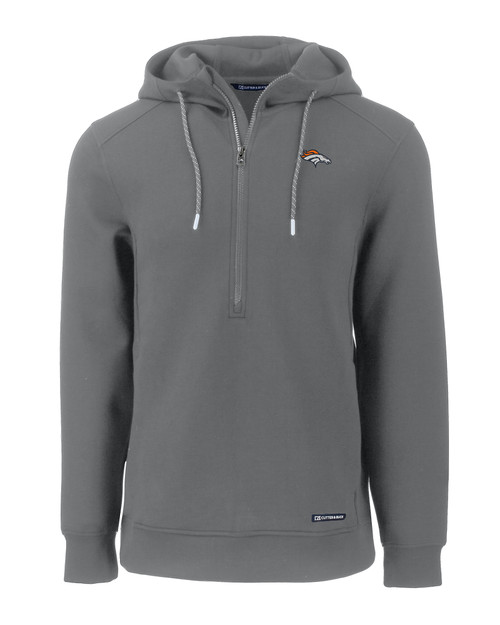 Denver Broncos Cutter & Buck Roam Eco Half Zip Recycled Mens Pullover Hoodie EG_MANN_HG 1