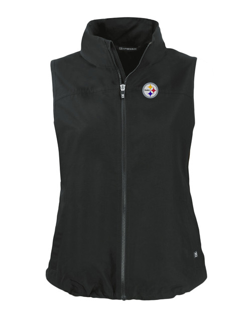 Pittsburgh Steelers Cutter & Buck Charter Eco Full-Zip Womens Vest BL_MANN_HG 1