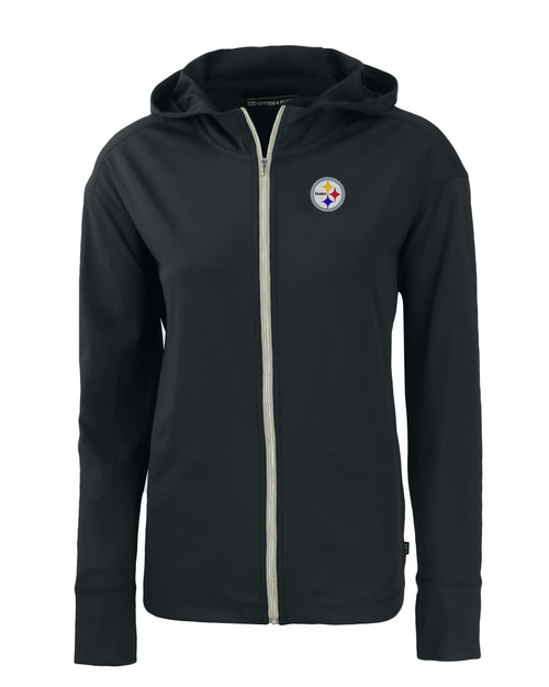 Pittsburgh Steelers Cutter & Buck Daybreak Eco Recycled Womens Full Zip Hoodie BL_MANN_HG 1