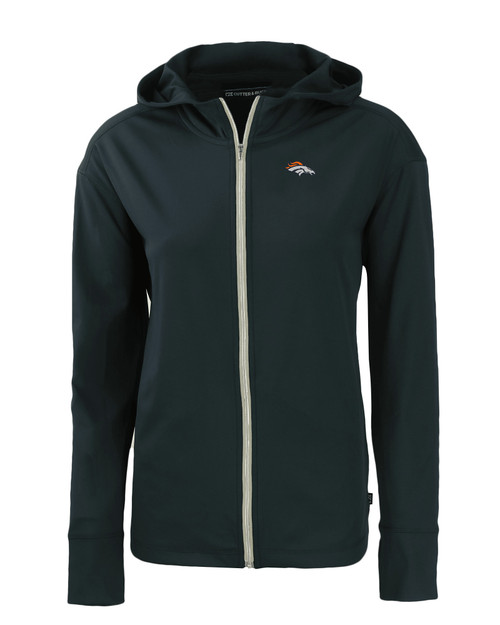 Denver Broncos Cutter & Buck Daybreak Eco Recycled Womens Full Zip Hoodie NVBU_MANN_HG 1